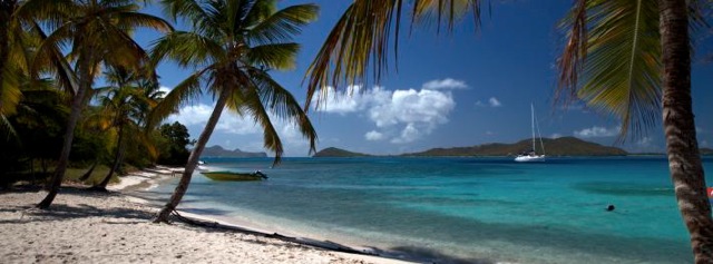 Beach penninsula Grenadine Islands