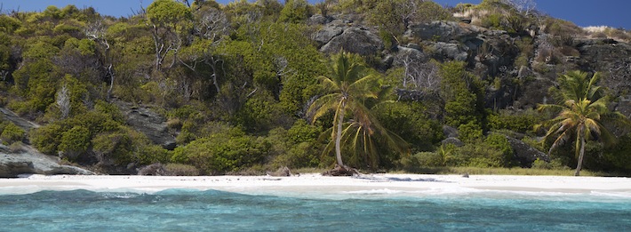 Rocky Caribbean Cay beach