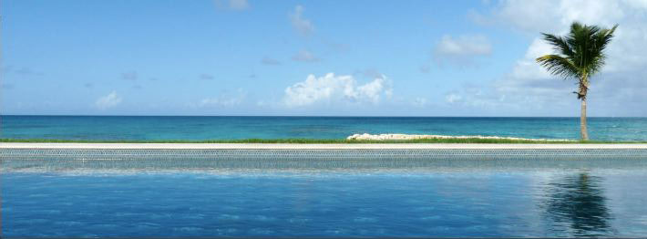 Graphic pool on Caribbean Sea